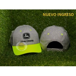 GORRA JOHN DEERE GRIS CON AMARILLO FLOURESCENTE