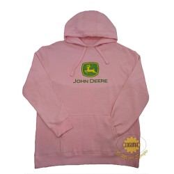 SUDADERO ROSADO PALIDO, JOHN DEERE LOGOTIPO TRADICIONAL 